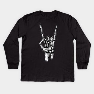 Skull hand Rock n' Roll Kids Long Sleeve T-Shirt